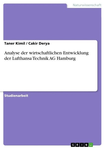 Taner Kimil (U. A.) | Analyse Der Wirtschaftlichen Entwicklung Der Lufthansa...-image