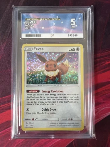 2018 Pokémon McDonald’s Eevee Holo 11/12 ACE 5 EX Custom Label English