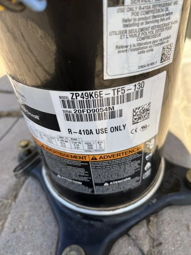 COPELAND SCROLL COMPRESSOR model ZP49K6E - TF5 - 130 year 2020- 220v -3 phase