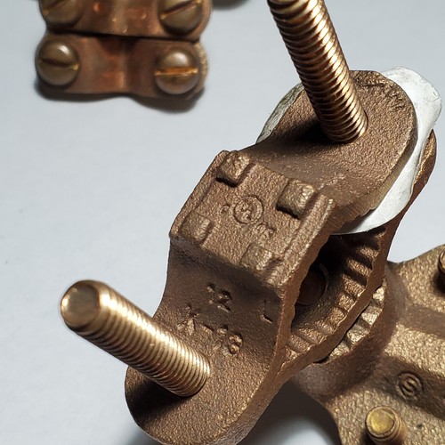 2-PACK Burndy C11HD4/0DB Cast Bronze Ground Clamp AWG #8-4/0 EMT & Ground ½-1" - Picture 3 of 7