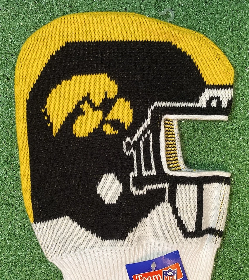Vintage 90s Iowa University Hawkeyes Mask Balaclava NCAA Football Game Face NWT - Image 3 of 4