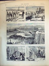 Old 1871 Convicts Working Chatham Basin Mending Blacksmiths Bellows M Victorian