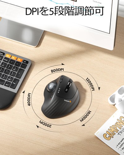 ProtoArc Trackball Mouse, Compatible with 2.4G and Bluetooth, Connects 3 Devices - Picture 3 of 6