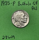 1935-P Buffalo 🦬 Indian Head Nickel 5c AU About Uncirculated