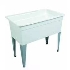 Bigtub 40 In. X 24 In. X 33 In. Polypropylene Floor Mount Utility Tub in White