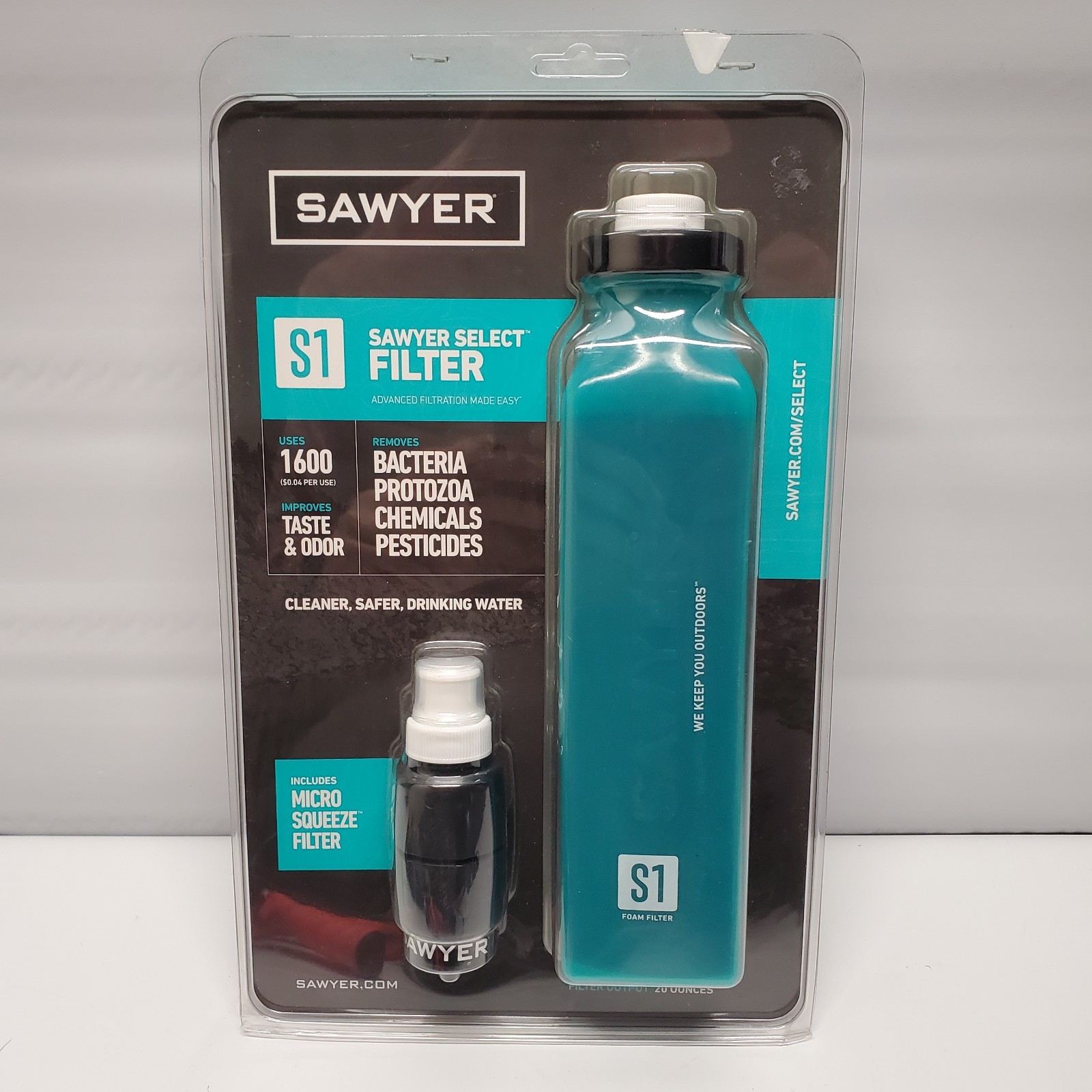 Sawyer Select S1 Filter Bottle 20 Oz Includes Micro Squeeze 