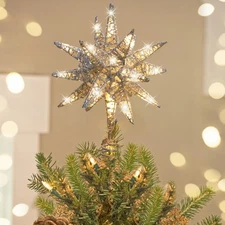 Christmas Tree Topper, 3D Starburst Lighted Tree Topper, Plug in Christmas St...