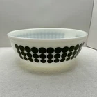 Vintage Pyrex 4QT White w Green Dots 10" Mixing Bowl (404)