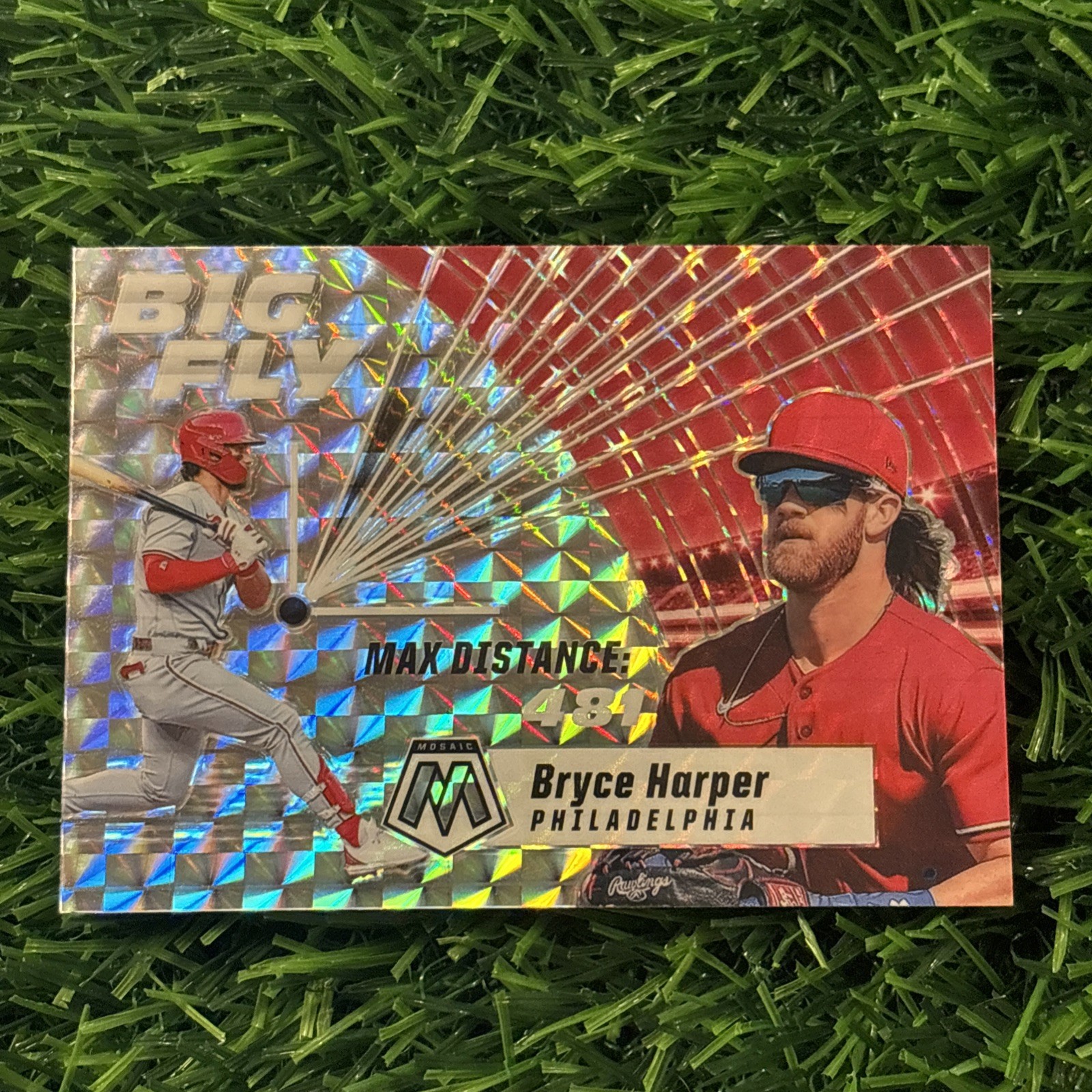 Bryce Harper 2021 Panini Mosaic SILVER MOSAIC PRIZM Big Fly #BF4 Phillies