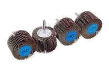 Image of 16pc Flap Wheel 60 x 40mm Aluminium Oxide 60 80 120 Grit 6mm Shank