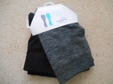 Time and Tru Women's Flat Essential Leggings 2-Pack Black SIZE L 12-14