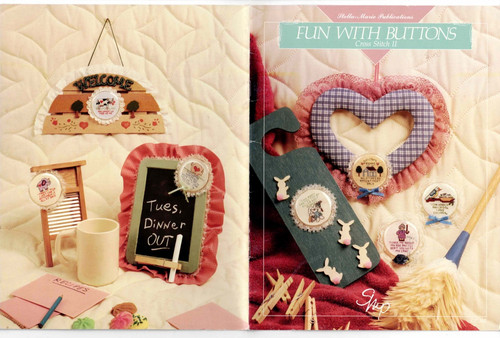 Fun With Buttons Cross Stitch II Pattern Stella Marie Publications 1989 Vintage