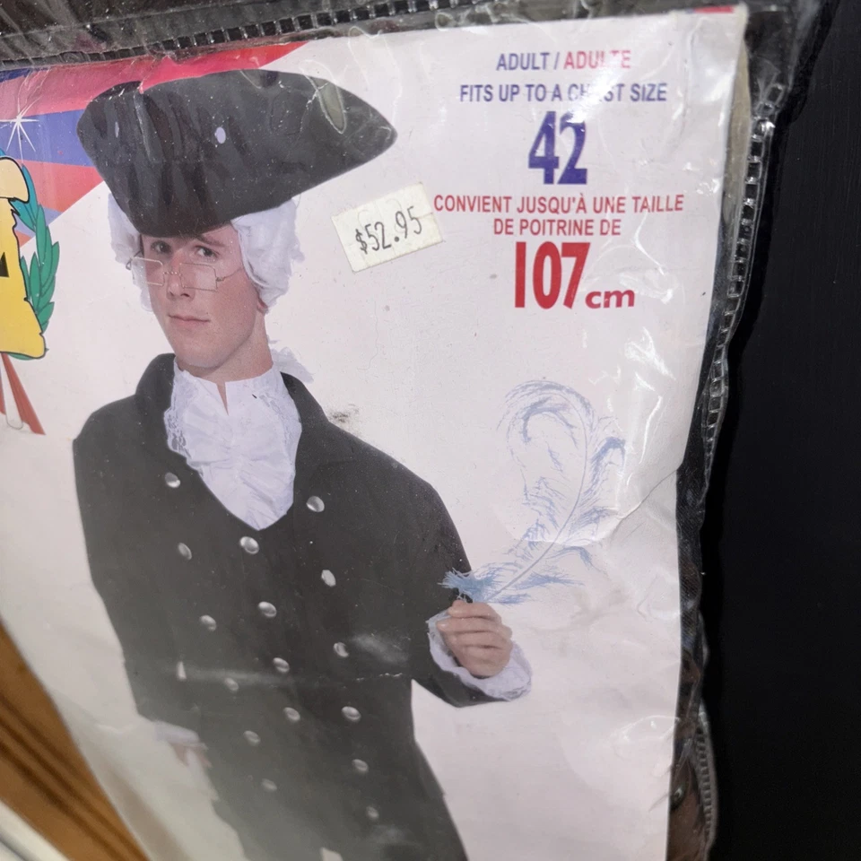 FOUNDING FATHER COLONIAL MAN 3 Pc Halloween Costume - NEW - Image 2 of 4