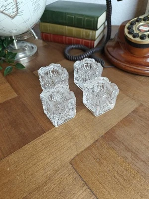 4 Bougeoirs en Verre Transparent Style Vintage & Moderne - Photo 1/4