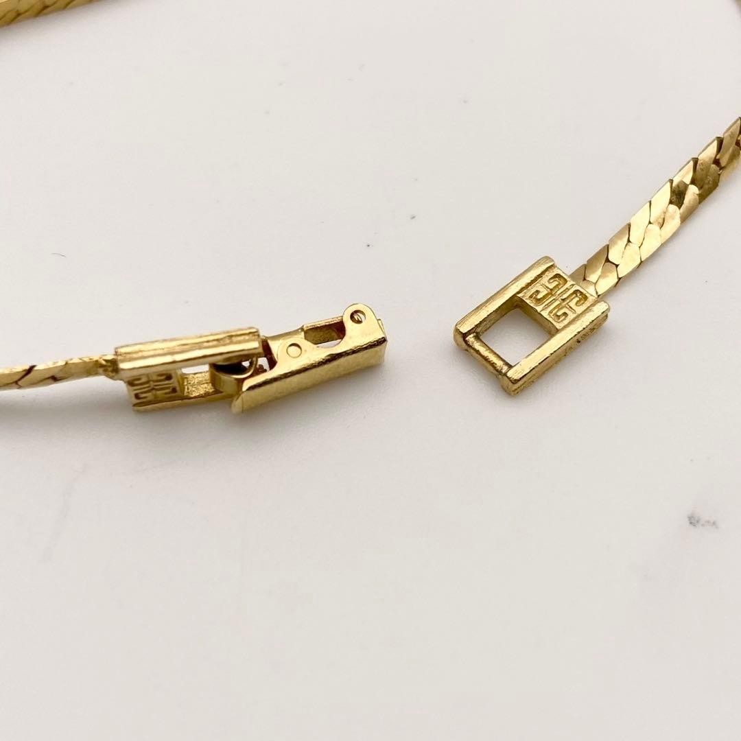 GIVENCHY Necklace Rhinestone Gold Vintage Pendant 42cm Jewelry Japan Rare thumbnail 9