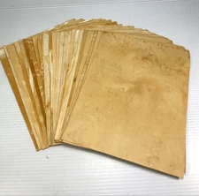 30 Rust Hand Dyed Copy Paper 8.5"  X 11" Tan Yellow Brown  Aged Junk Journal