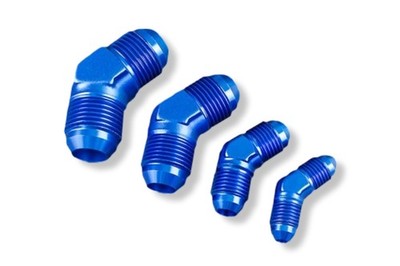 Alu Fitting Adapter Verbinder Anschluss 45' AN4 Blau