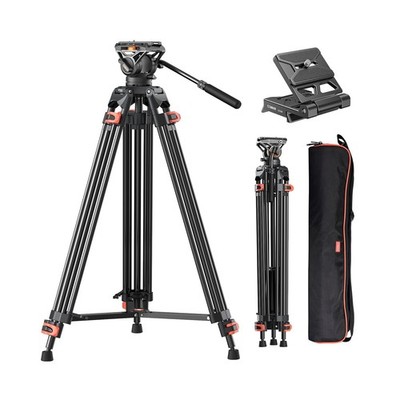 Heavy Duty Tripod Professional Video Tripod Aluminium 72inch with 360 Degree ...