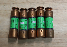 Lot of 5 Bussmann FRN-R-25, 25A Fusetron Dual Element Time-Delay Fuse 250V