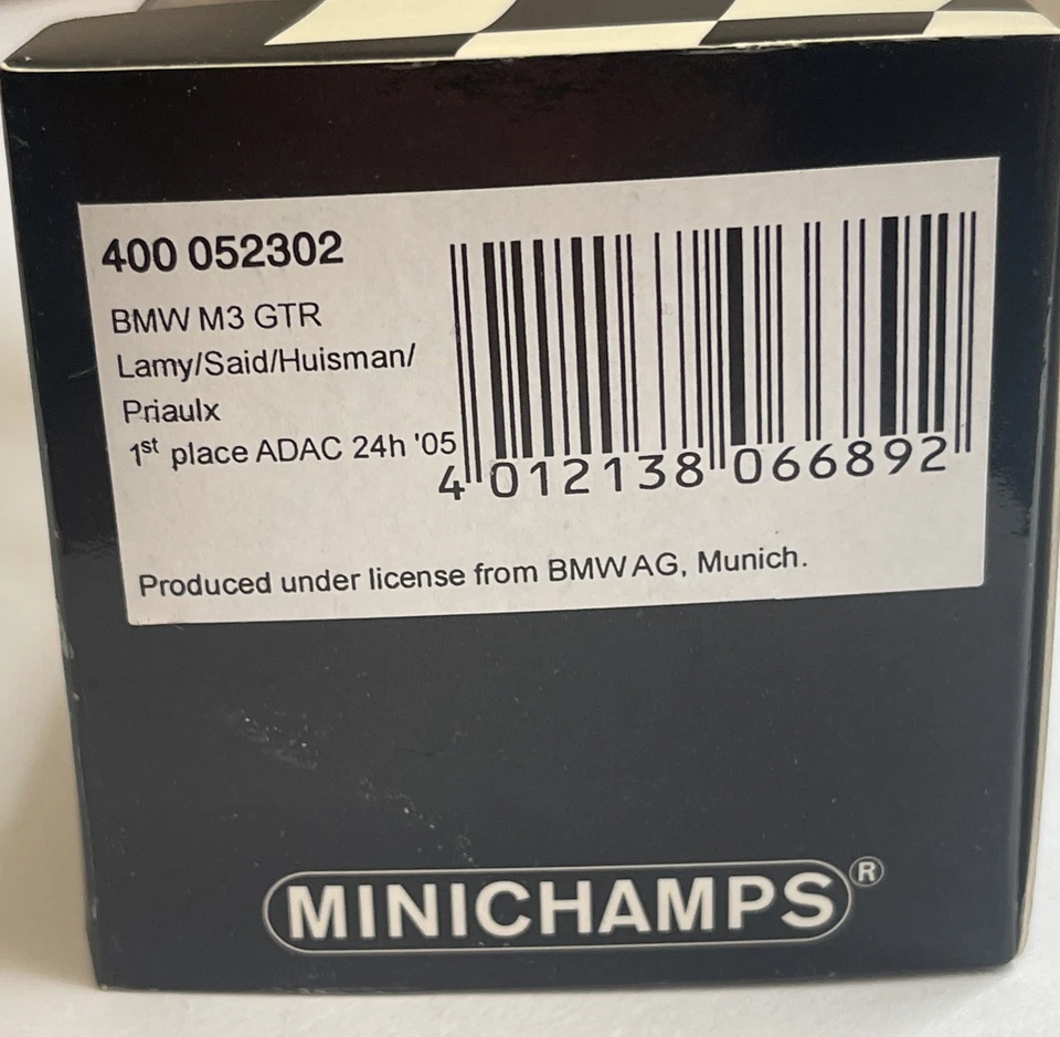 Modelo de coche BMW M3 GTR ADAC 2005 diecast Priaulx Lamy Minichamps 400 052302 1:43 Foto 4 de 4