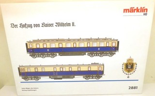 Märklin H0 2881 Set from "Court Train Kaiser Wilhelm II." With 2 cars interior lighting KK C95