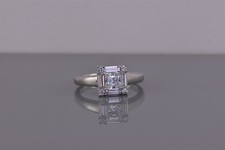 Sterling Silver Baguette Framed Princess Cut Cubic Zirconia Band Ring 925 Sz: 9