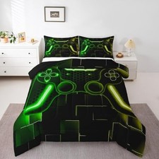 Gaming Bedding Sets for Boys Yellow Green Gamer Comforter Sets King Multi 65