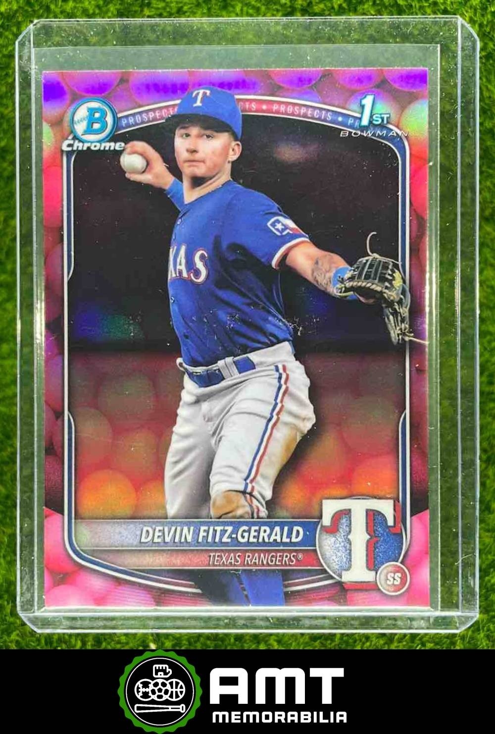 2025 Bowman Chrome #BCP-158 Devin Fitz-Gerald Prospects Bubble Gum Rangers