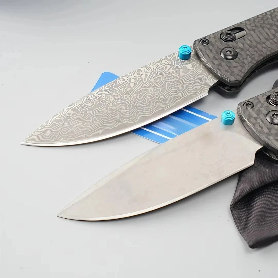 535 Style Carbon Fiber Damascus Blade Folding Knife | Axis Style Lock - Image 2 of 4