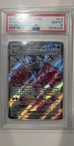 PSA 10 GEM MINT Charizard ex Paldean Fates Tin Promo 2024 Pokemon SVP 074