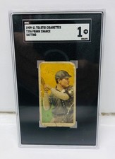 1909-11 T206 TOLSTOI FRANK CHANCE BATTING Chicago Cub HOF SGC 1