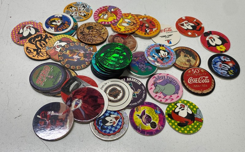 Mixed 1990's POGS Milk Caps & Slammers Bundle (Set Of 50)