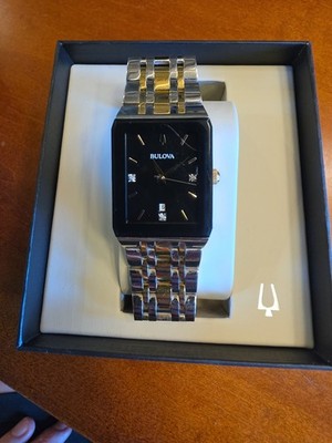 Bulova Quadra 98D153 Two-Tone Stainless Steel Case with Diamond Accents Scratch