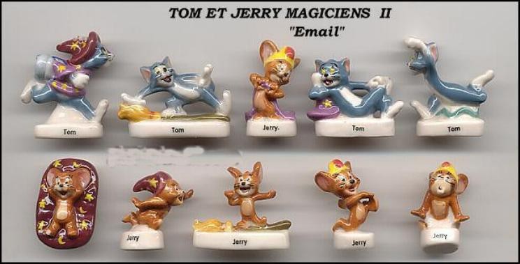 TOM und JERRY MAGHI Selten SET 10 Minifiguren 3cm Porzellan FEVES Frankreich 8590₽