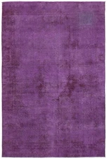 Vintage Purple Traditional 5'8" x 8'6" Hand-Knotted Oriental Wool Area Rug