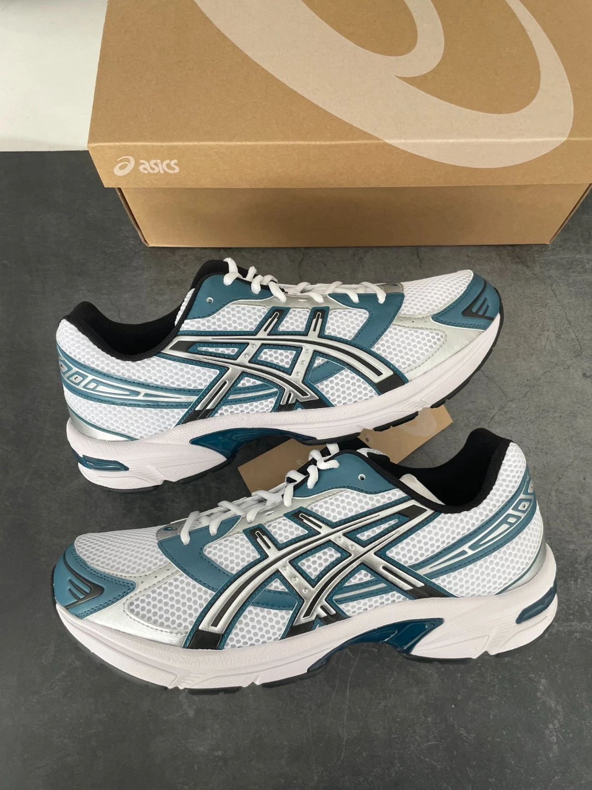 ASICS Gel 1130 Bianco Riposo Teal UK8 Spedizione Stesso Giorno ✅️