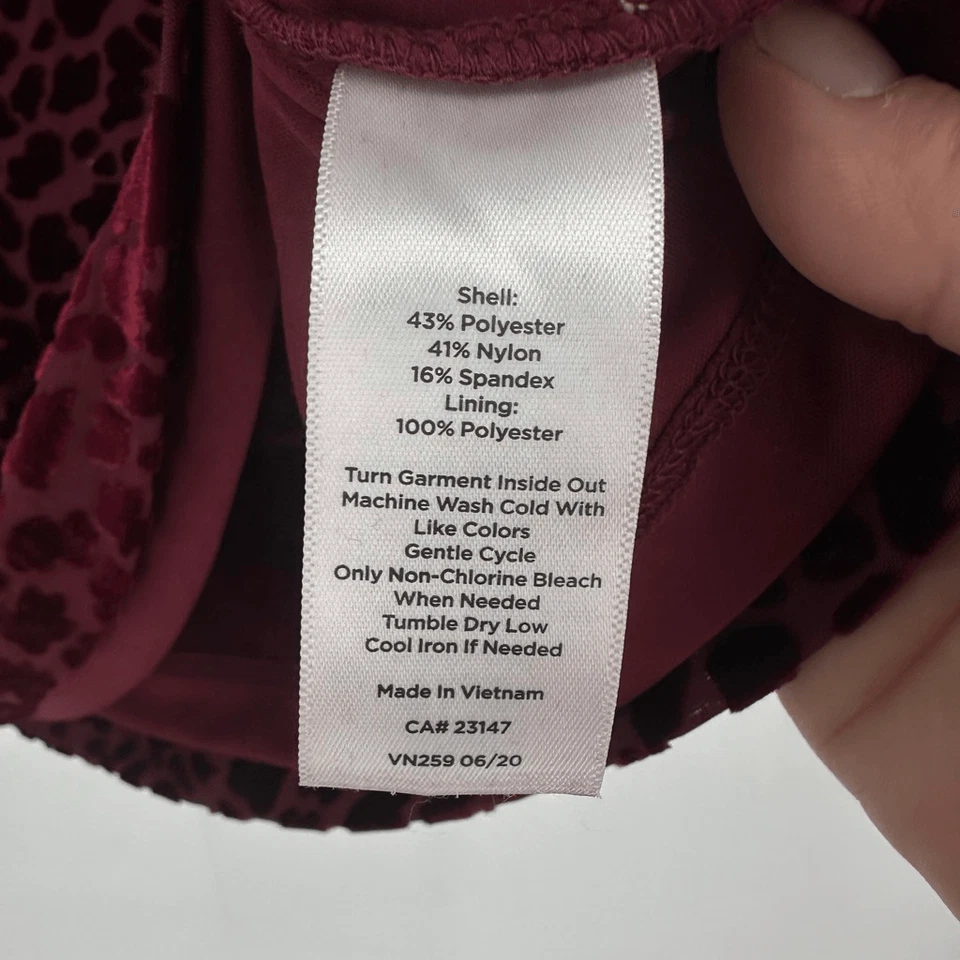 Talbots Velvet Burnout Bell Sleeve Top Women S Petite Burgundy Leopard Print - Image 4 of 4