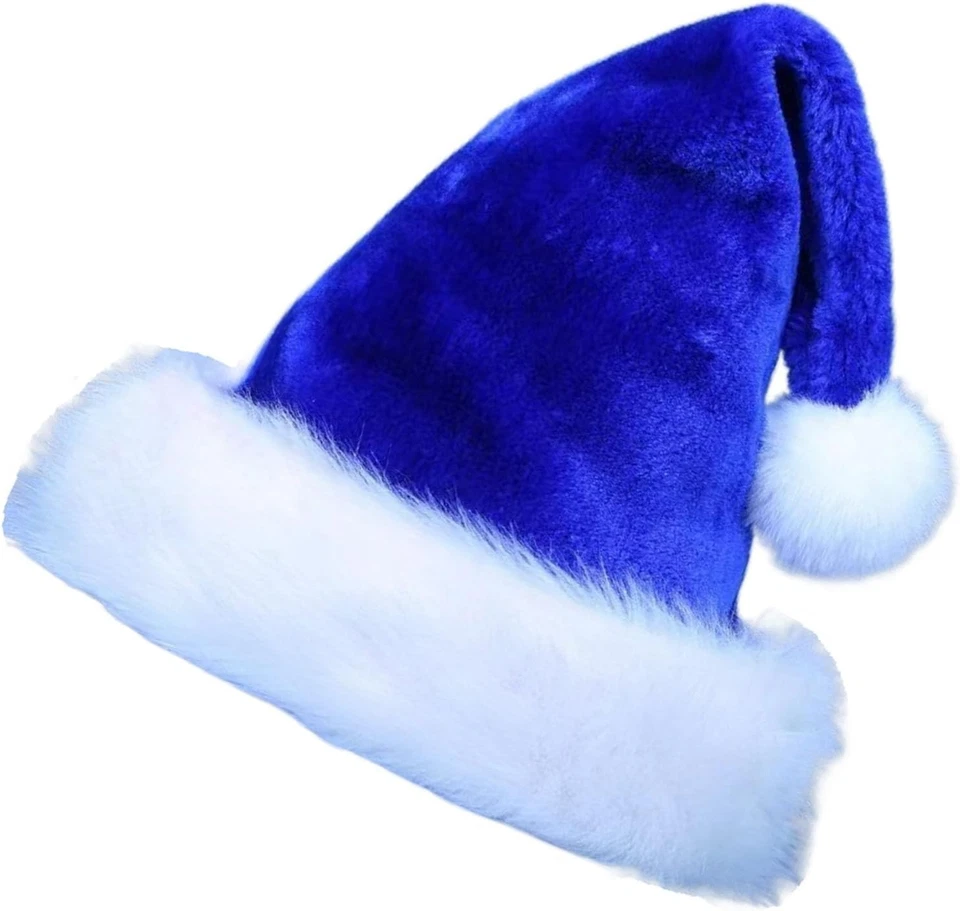 Classic Plush Velvet Santa Hat for Adults Thick Christmas Holiday Party Hat - Image 3 of 4