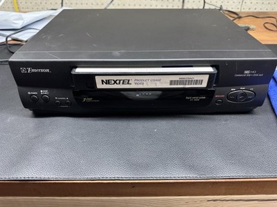 Emerson EV306N VHS VCR Player Digital Auto Tracking Rapid Rewind Black Vintage