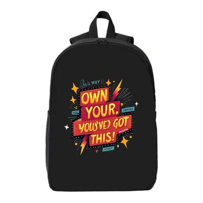 Vibrant Black Laptop Backpack for College & High School - '' OWN YOUR