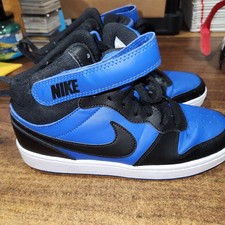 Nike Court Borough Mid 2 Shoes Youth Sz 6.5Y Blue Black Basketball Ex Condition