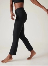 Athleta Transcend Stash Straight Leg Pants Size Small Black High Rise Yoga Gym