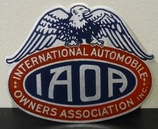 1950s-1960s Iaoa License Plate Topper Badge Intl Automobile Owners Assoc 1950s-1960s Iaoa License Plate Topper Badge Intl Automobile Owners Assoc