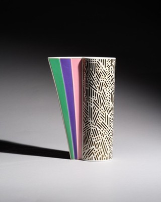 Hutschenreuther Maxim s de Paris Porcelain Vase 80s Postmodern a la Art Deco