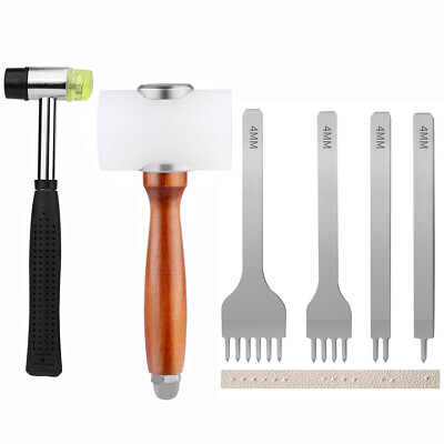 Leather Stitching Punch 1/2/4/6 Prong Leather Hole Punch Stitching Tool Hammer