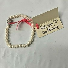 The Pearl Girls LITTLE Pearl Girls White Pearl Bracelet, Small Pearls 6.5" NEW