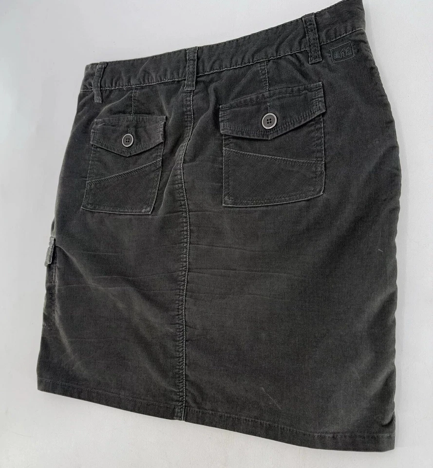 Falda de bolsillo cargo de pana gris para mujer REI talla 6 Gorpcore Foto 3 de 4