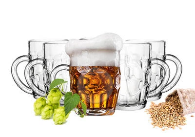 6 verres à bière avec anse 550ml Pot à Chope à de à - Photo 1/3