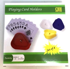 4pcs Triangle Shaped Hands-Free Playing Card Holder CHH Games ~BRAND NEW~ :E