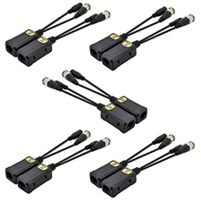 5 Pairs 8MP/4K Passive HD BNC Video Power Balun Transceiver Transmitter Via U...